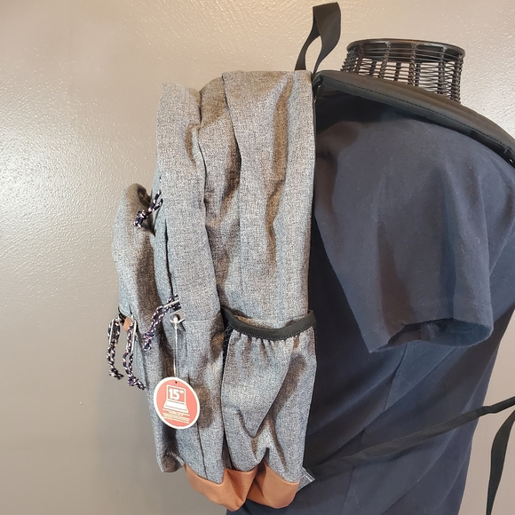 Jansport Cool Student Gray Letterman Backpack - Picture 5 of 8